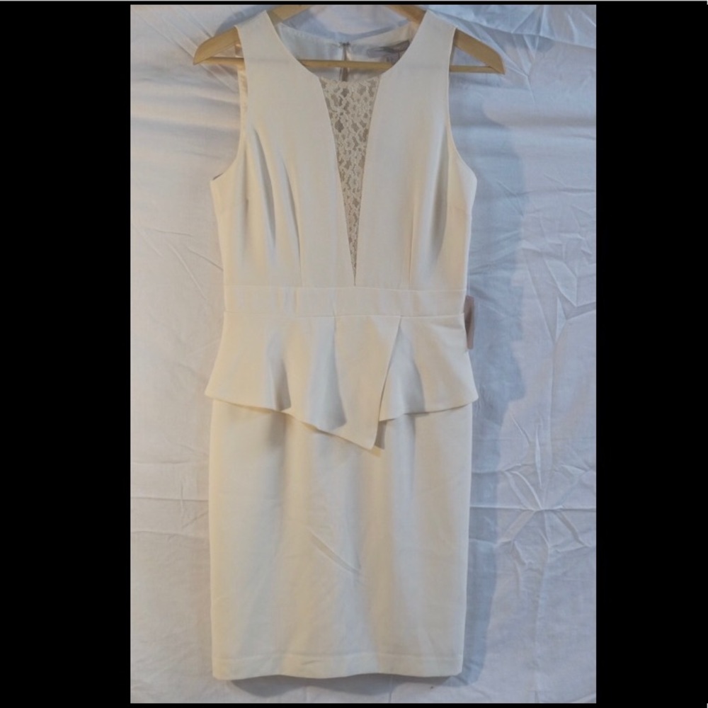 NWT ivory peplum cocktail dress